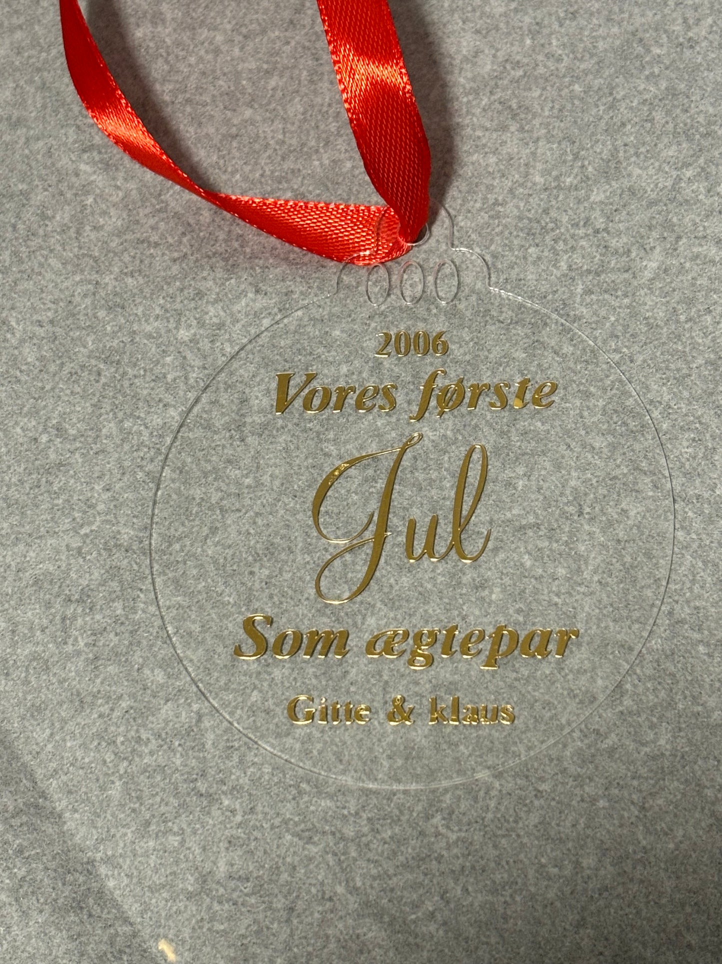 Julekugle. Vores første jul