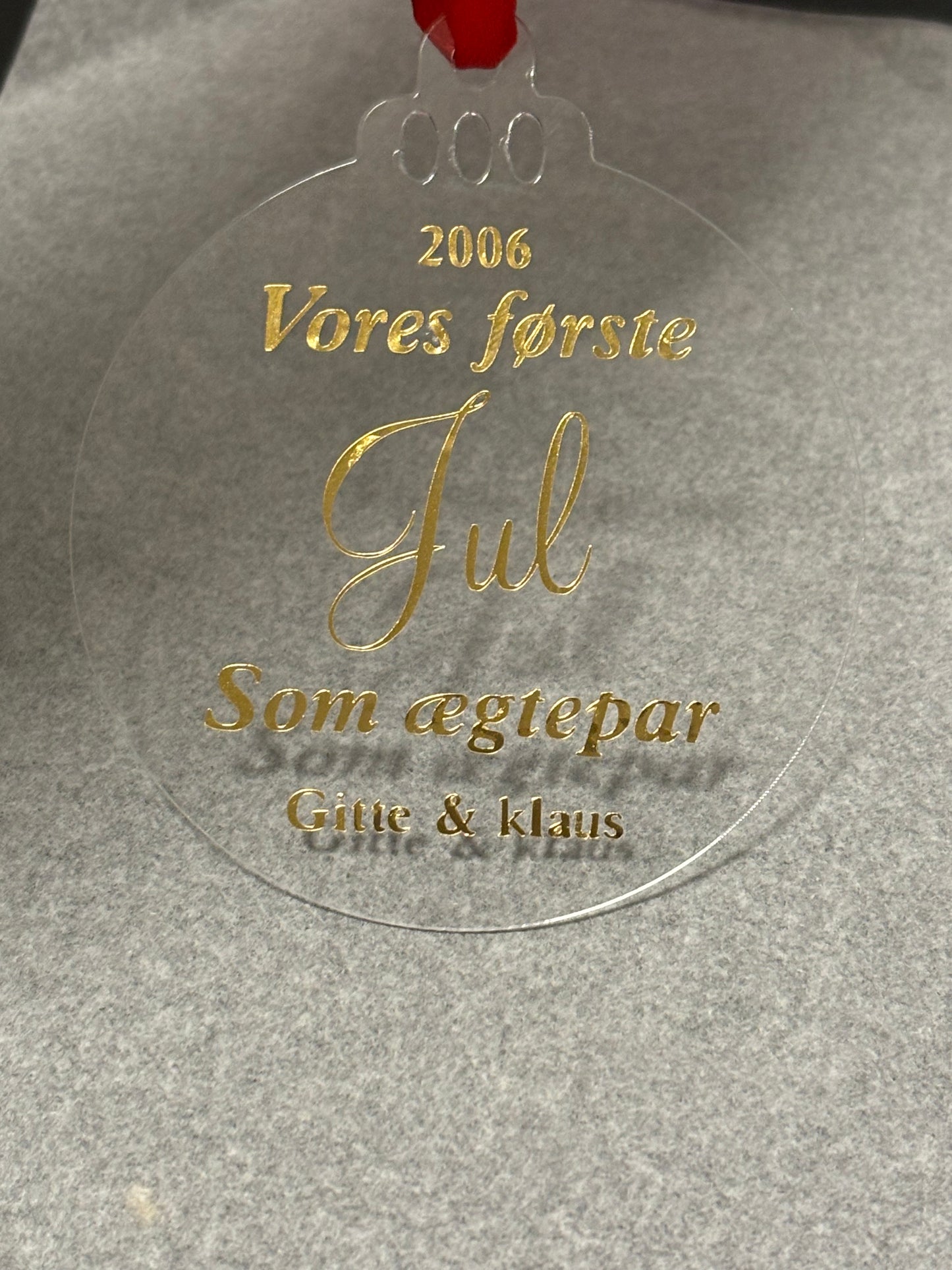 Julekugle. Vores første jul